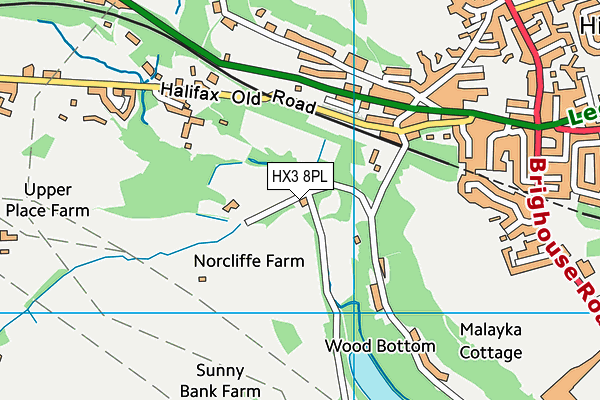 HX3 8PL map - OS VectorMap District (Ordnance Survey)