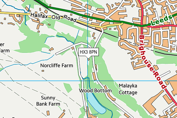 HX3 8PN map - OS VectorMap District (Ordnance Survey)