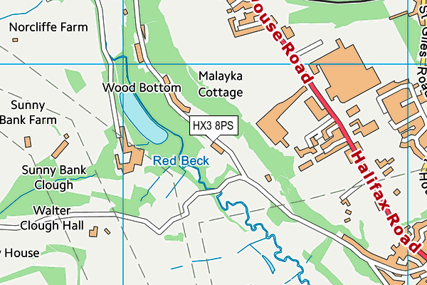 HX3 8PS map - OS VectorMap District (Ordnance Survey)