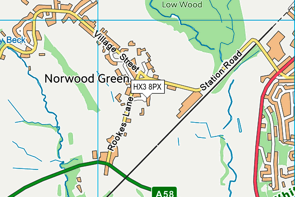 HX3 8PX map - OS VectorMap District (Ordnance Survey)