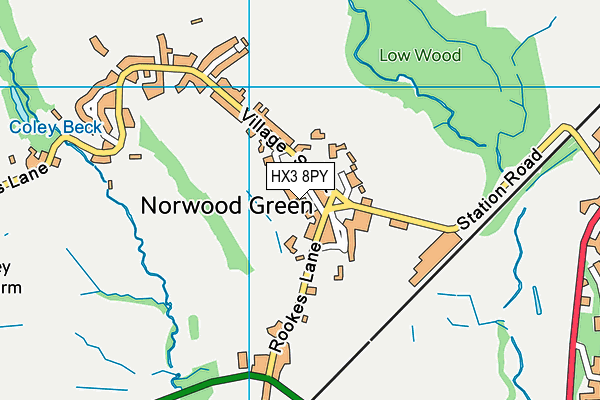 HX3 8PY map - OS VectorMap District (Ordnance Survey)