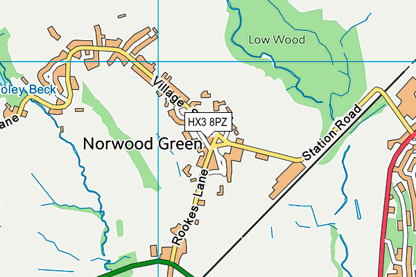 HX3 8PZ map - OS VectorMap District (Ordnance Survey)