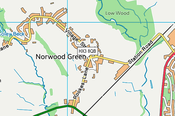 HX3 8QB map - OS VectorMap District (Ordnance Survey)