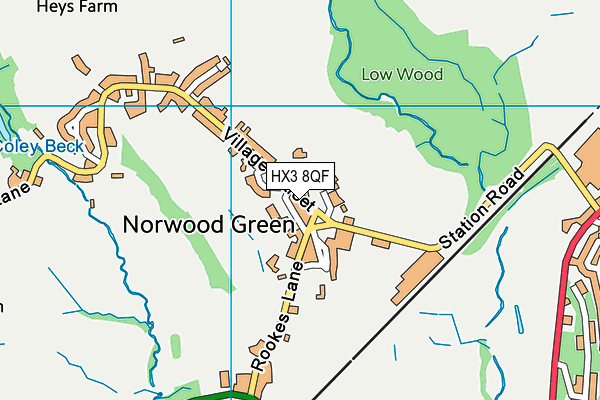 HX3 8QF map - OS VectorMap District (Ordnance Survey)