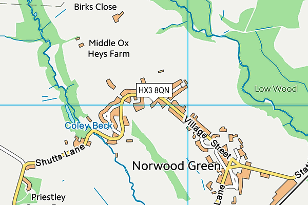 HX3 8QN map - OS VectorMap District (Ordnance Survey)