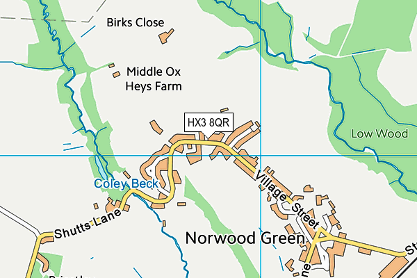 HX3 8QR map - OS VectorMap District (Ordnance Survey)