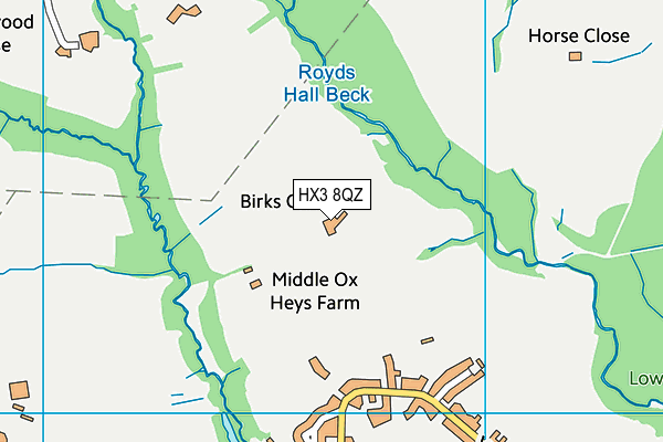 HX3 8QZ map - OS VectorMap District (Ordnance Survey)