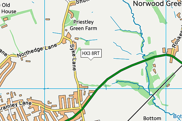 HX3 8RT map - OS VectorMap District (Ordnance Survey)