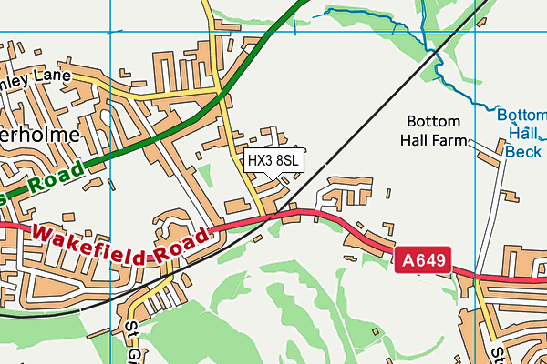 HX3 8SL map - OS VectorMap District (Ordnance Survey)