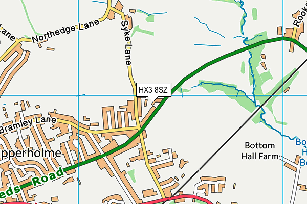 HX3 8SZ map - OS VectorMap District (Ordnance Survey)