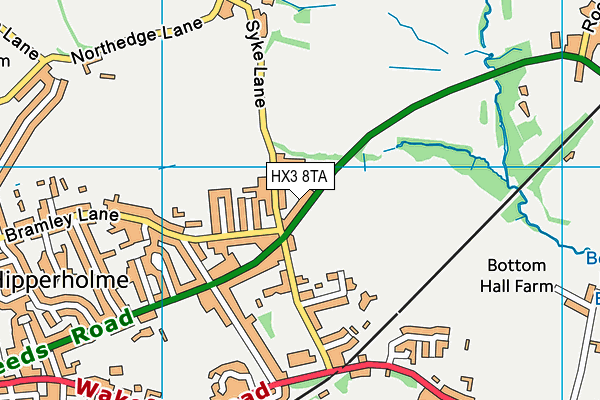 HX3 8TA map - OS VectorMap District (Ordnance Survey)