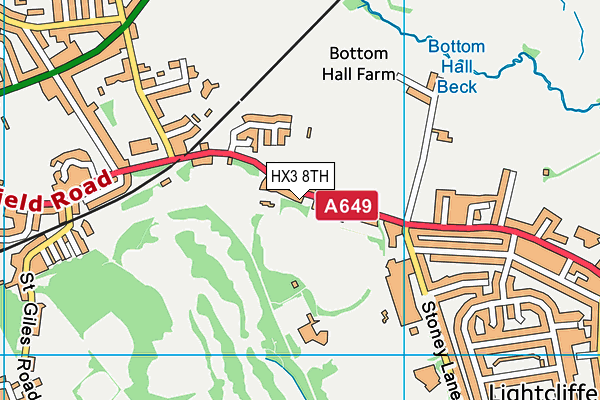 HX3 8TH map - OS VectorMap District (Ordnance Survey)