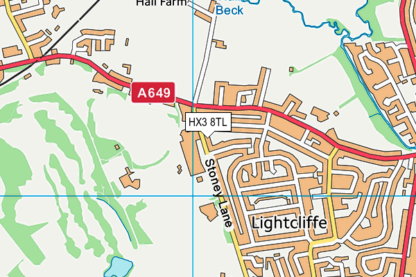 HX3 8TL map - OS VectorMap District (Ordnance Survey)
