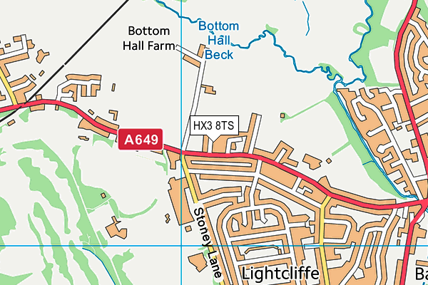 HX3 8TS map - OS VectorMap District (Ordnance Survey)