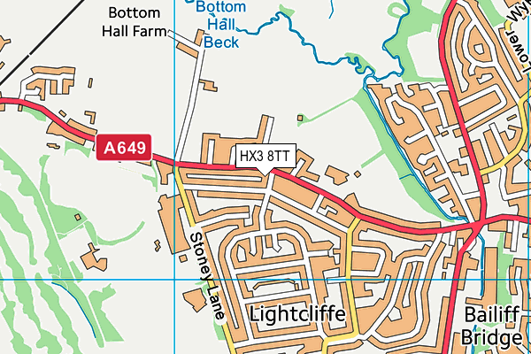 HX3 8TT map - OS VectorMap District (Ordnance Survey)