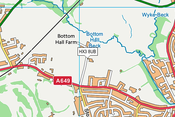 HX3 8UB map - OS VectorMap District (Ordnance Survey)