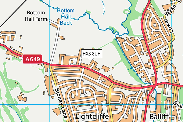 HX3 8UH map - OS VectorMap District (Ordnance Survey)