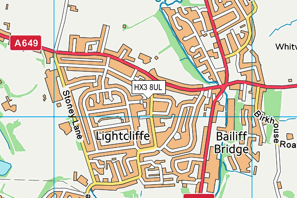 HX3 8UL map - OS VectorMap District (Ordnance Survey)