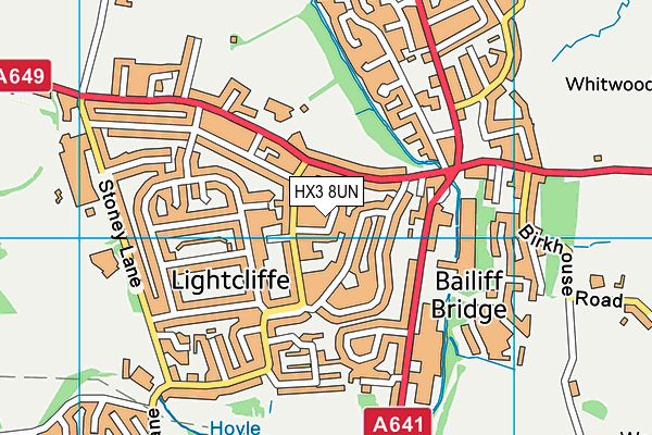 HX3 8UN map - OS VectorMap District (Ordnance Survey)