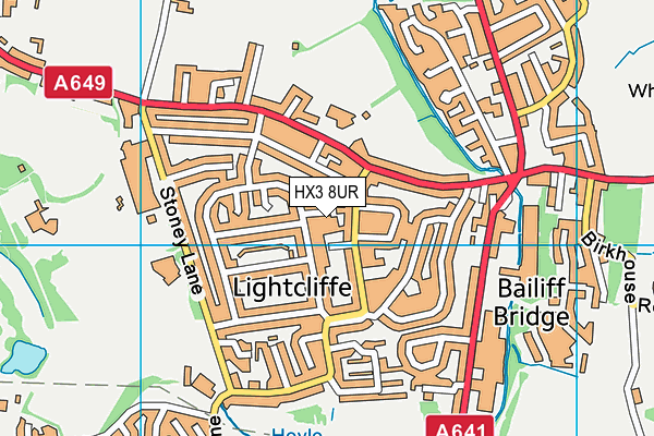 HX3 8UR map - OS VectorMap District (Ordnance Survey)