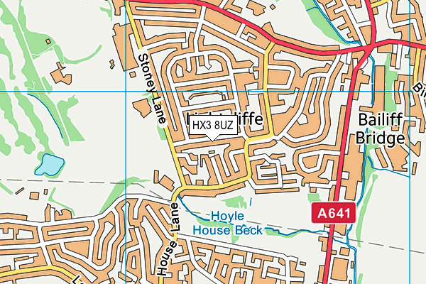 HX3 8UZ map - OS VectorMap District (Ordnance Survey)