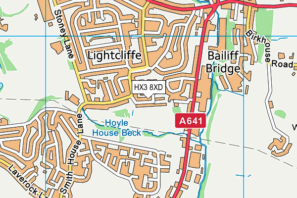 HX3 8XD map - OS VectorMap District (Ordnance Survey)