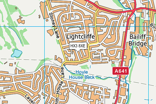 HX3 8XE map - OS VectorMap District (Ordnance Survey)