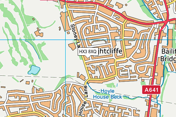 HX3 8XQ map - OS VectorMap District (Ordnance Survey)