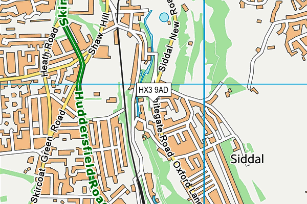 HX3 9AD map - OS VectorMap District (Ordnance Survey)