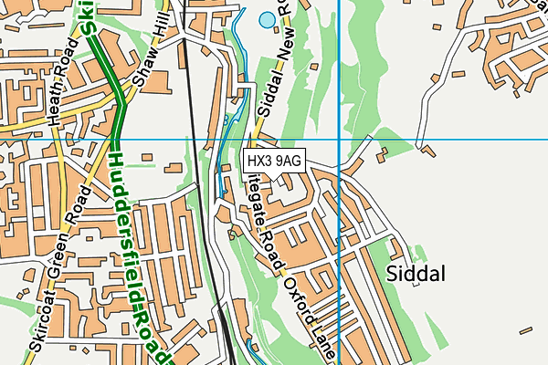 HX3 9AG map - OS VectorMap District (Ordnance Survey)