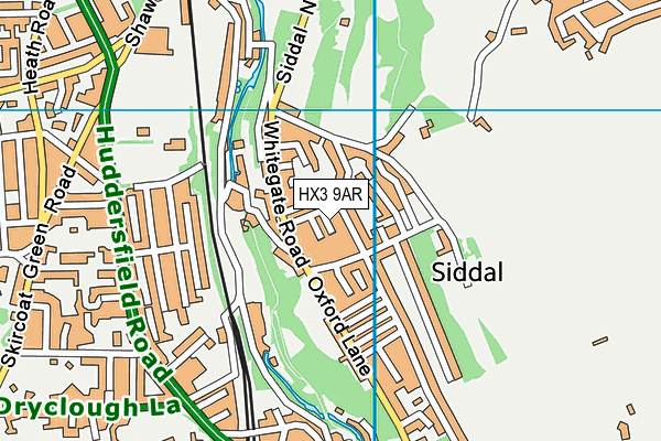 HX3 9AR map - OS VectorMap District (Ordnance Survey)