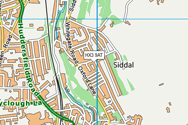 HX3 9AT map - OS VectorMap District (Ordnance Survey)