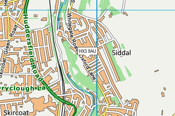 HX3 9AU map - OS VectorMap District (Ordnance Survey)