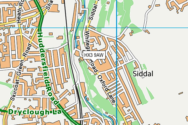 HX3 9AW map - OS VectorMap District (Ordnance Survey)