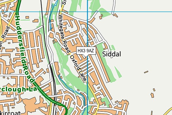 HX3 9AZ map - OS VectorMap District (Ordnance Survey)