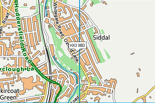 HX3 9BD map - OS VectorMap District (Ordnance Survey)