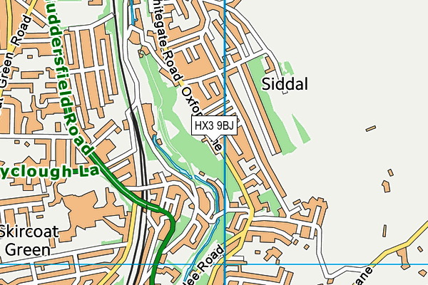 HX3 9BJ map - OS VectorMap District (Ordnance Survey)