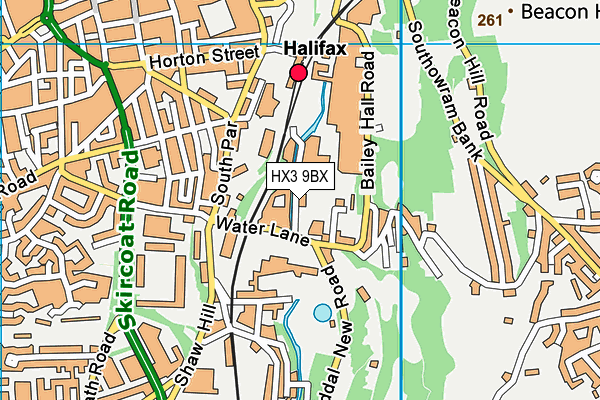 HX3 9BX map - OS VectorMap District (Ordnance Survey)