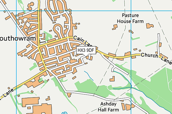 HX3 9DF map - OS VectorMap District (Ordnance Survey)