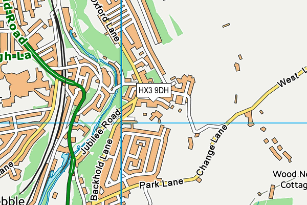 HX3 9DH map - OS VectorMap District (Ordnance Survey)