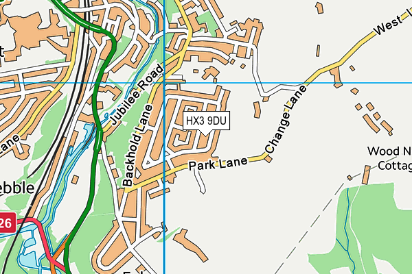 HX3 9DU map - OS VectorMap District (Ordnance Survey)