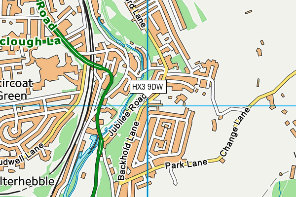 HX3 9DW map - OS VectorMap District (Ordnance Survey)