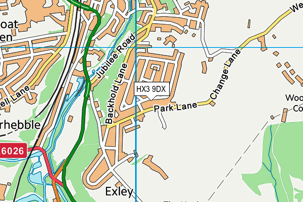 HX3 9DX map - OS VectorMap District (Ordnance Survey)