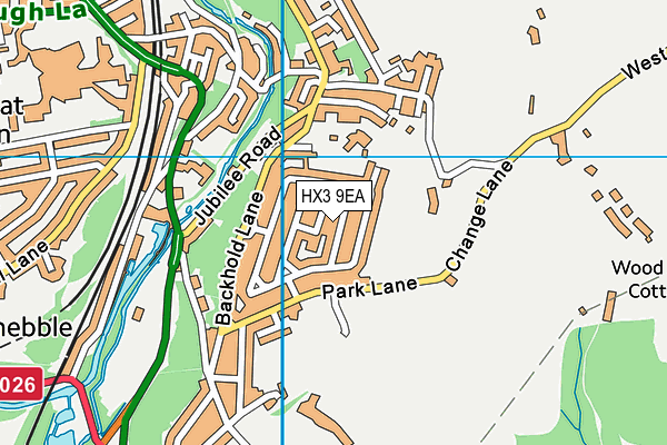 HX3 9EA map - OS VectorMap District (Ordnance Survey)