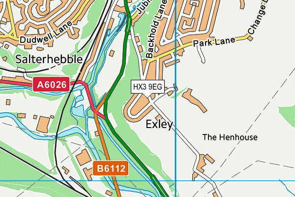 HX3 9EG map - OS VectorMap District (Ordnance Survey)