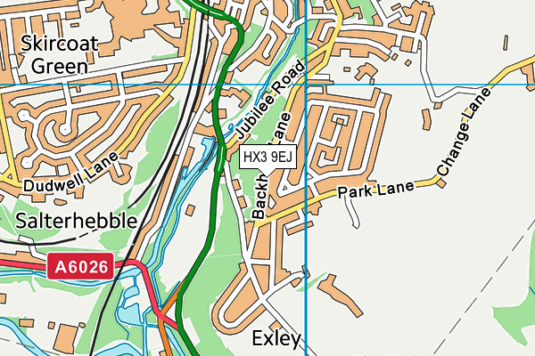 HX3 9EJ map - OS VectorMap District (Ordnance Survey)