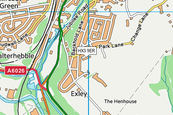 HX3 9ER map - OS VectorMap District (Ordnance Survey)