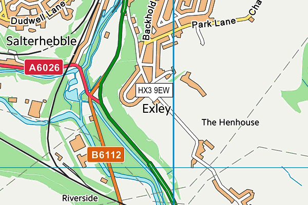 HX3 9EW map - OS VectorMap District (Ordnance Survey)