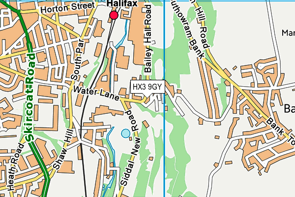 HX3 9GY map - OS VectorMap District (Ordnance Survey)