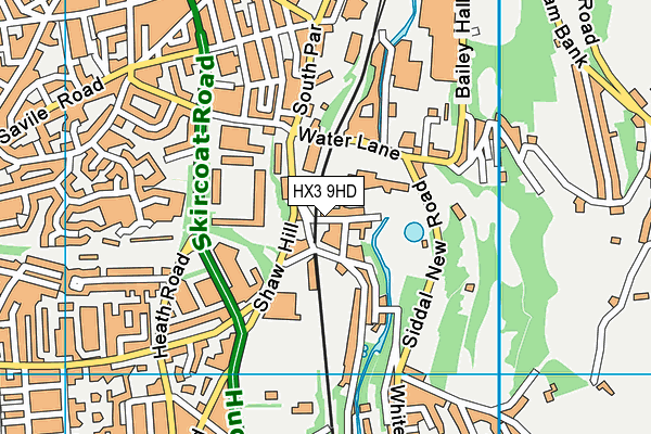 HX3 9HD map - OS VectorMap District (Ordnance Survey)